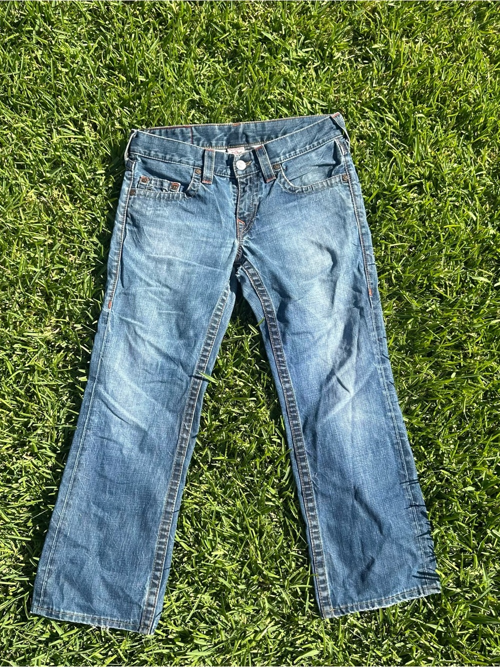 True Religion Men's Light Blue Relaxed Bobby Straight Jeans Size 31